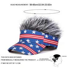 1pc Men's American Flag Patchwork Baseball Cap, Street Fashion Hat, Outdoor Sun Protection Casual Cap, Spring/Autumn Travel Beach Vacation - Multicolor - View 2