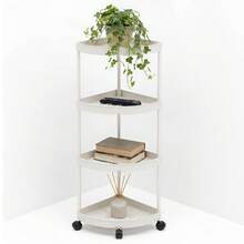 1-Piece Modern Style 3/4/5-Tier Corner Shelf, Foldable, Requires Self-Assembly, Suitable For Bathroom, Kitchen, Cosmetics And Toiletries, Multi-Functional Storage Basket - Multicolor - View 9