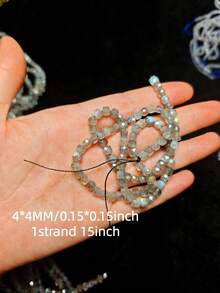 2/4MM Natürlicher Labradorit Stein Schnitt Oberfläche Blitz Würfel Verstreute Perlen Abstandshalter Perlen Für Armbänder Und Halsketten DIY Schmuckherstellung Zubehör - Labradorit [1 Strang 15 Zoll] - Übersicht 12