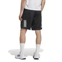 Adidas 網球短褲男子訓練休閒運動褲簡約百搭薄款三條紋跑步速乾透氣五分褲 - 黑色 - View 4