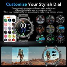 Hwagol 1.53 Inch Women's Smart Watch For Men Women (Answer/Make Calls) Men's Smart Watch With Sport Mode, Sleep Tracker, Pedometer,Custom Wallpaper Fitness Tracke Smartwatch Compatible Android IOS 410 MAh BatteryDK68 - Grey - View 6