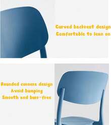 White Stackable Dining Chair, Lightweight Plastic Chair For Kitchen, Living Room, Events And Small Spaces, Portable Modern Design - Green - View 4
