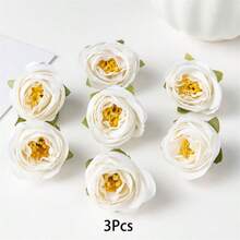 3 Pcs Artificial Roses, Suitable For Wedding Party Decoration, Cake Decoration, Home Living Room Dining Table Decoration, Fake Plants, Autumn Decoration, Room Decoration, Desk Decoration, Garden Decoration And More. - Multicolor - View 14