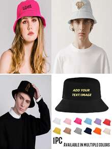 Custom Logo Bucket Hat, Polyester, Lightweight, Retains Shape, Printing Craftsmanship, Breathable, Soft, Comfortable, Sporty For Outdoor, Daily Wear - Multicolor - View 5