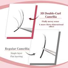FOXYMEI Ekstensi Bulu Mata Camellia Efek 3D Multi-Layer LC/LD Gaya Wild Volume 8-15mm Tipis & Lembut Ketebalan 0,07mm Kipas Bulu Mata Siap Pakai Auto-Bloom dalam Baki Campuran Ramah untuk Pemula Gaya Suasana Liburan Salon - LD - View 5