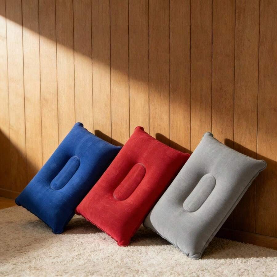 4pcs Inflatable Travel Pillows, Portable Ultra-Light Inflatable Camping Pillows With Neck And Waist Support, Washable Inflatable Pillows For Airplane, Car, Office Nap, Hiking, Backpacking, Multi-Functional Travel Pillows For Various Occasions - Multicolor - View 1