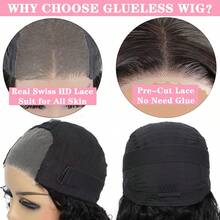 Glueless Body Wave Wigs Human Hair Pre Plucked Pre Cut 4X4 Lace Closure Bob Wigs Brazilian Hair 180 Density Put On And Go Wavy Bob Human Hair Wigs For Beginners Friendly - Natural Black - View 5