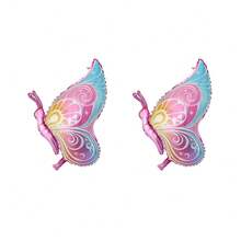 2pcs 28.7 Inch Side-Flying Butterfly Shaped Aluminum Foil Balloons, Butterfly Theme Birthday Wedding Party Gathering Decoration Balloons - View 6