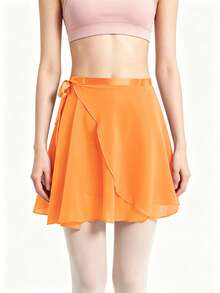 1 pezzo Gonna da balletto in chiffon con nastro in raso, gonna da danza mini avvolgente regolabile, sciarpa da vita, leggera e fluida, gonna trasparente da pratica per adulti, ideale per balletto, danza modellante e allenamento di danza cinese, accessori da spiaggia per donne - Multicolore - Visualizzare 8