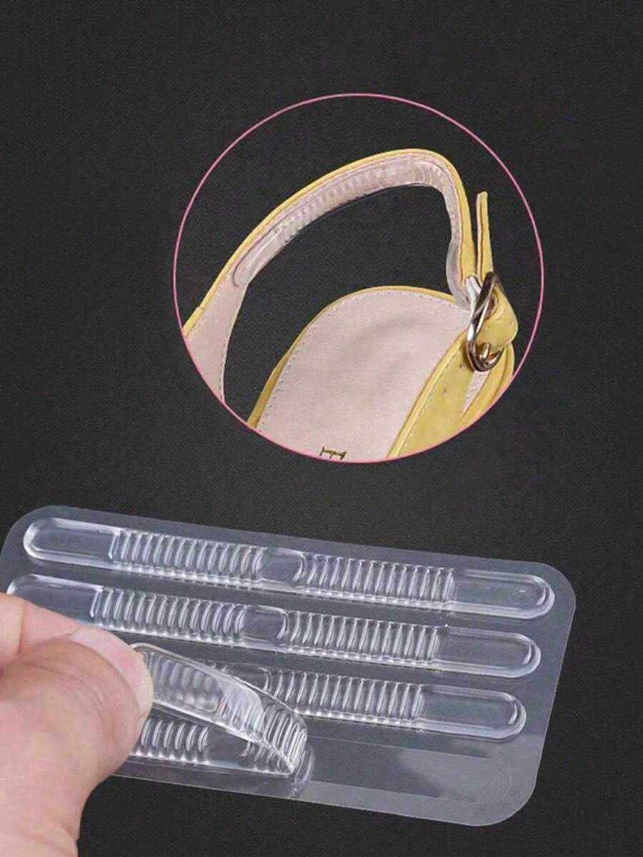 4/20pcs Transparent Silicone Anti-Slip Strips, For Heel Pads And Insoles, Prevent Blisters, Suitable For Women's High Heels And Women's Shoes, Accessory Gift Creative - Multicolor - View 1