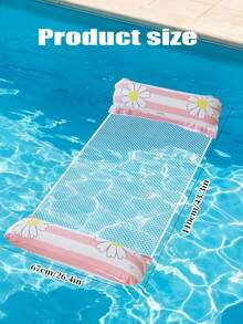 Daisy Glitter Transparent Inflatable Water Hammock Float, Breathable Mesh Pool Raft With Dual Inflatable Head And Foot Pillows, Foldable Portable Swimming Bed For Beach, Pool And Summer Vacation - Multicolor - View 9