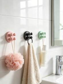 Cute Multi-Function Self-Adhesive Wall-Mounted Silicone Hook, Suitable For Hanging Brushes In Kitchen, Living Room, Bathroom Or Office - Multicolor - View 1