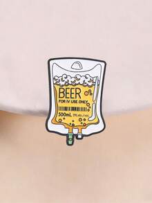 IV Drip Beer Infusion Bag Enamel Pin Funny Medical Nurse Beer Lover Lapel Brooch Backpack Decor Gift - Yellow - View 1