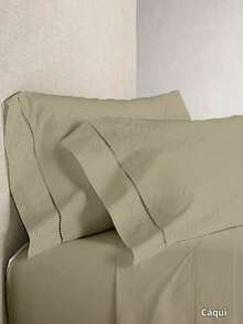 Set Of 6 Pillowcases With 400 Thread Count Hemstitch - FP - 卡其色 - 查看 2