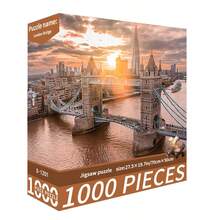 1000片纸质拼图，风景油画风格，缓解压力，益智解压 - 彩色 - 查看 1