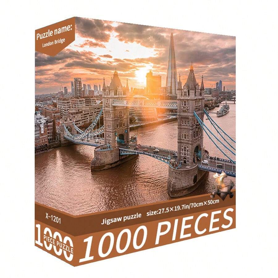 1000片纸质拼图,风景油画风格,缓解压力,益智解压 - 彩色 - 查看 1
