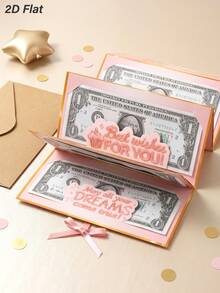1 Set Tarjeta de Efectivo Plegable con Brillo Oro Rosa para Cumpleaños y Sobre, Diseño 3D de Letras con Pastel y Globo, Tarjeta de Efectivo para Cumpleaños, Regalo para Madre y Amigos, Broma y Regalo de Sorpresa de Cumpleaños, Fiesta de Cumpleaños con Tema Rosa, Suministros para Fiesta de Cumpleaños - rosa - Ver 4