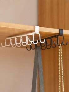4Pcs Hat Storage Rack With 6 Hooks, Belt Rack, Wardrobe Accessories Organizer, Cabinet Clothes Hanging Rack, Minimalist No-Drill Design For Bedroom Closet Wardrobe Organization Solution - Multicolor - View 1