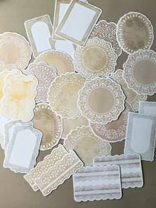 1 Pack 30pcs Vintage Soft Lace Pattern Stickers DIY Decoration Scrapbook Collage Material - BQ345 - View 1