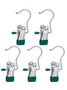 OBOVAY 10/20/30/40/50pcs Stainless Steel Clothes Clips, Stainless Steel Pants Hanger Clips With Hooks, Rust-Proof Space-Saving Hanger Clips, Suitable For Jeans, Pants, Skirts, Boots, Closet Organization, Dorm Laundry And Travel Drying Storage - Multicolor - View 43