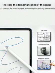 ZYONS 2pcs Paper-Like Screen Protector, Soft Matte Film With Paper-Like Texture, Anti-Glare Eye Protection , Supports Apple Pencil Writing And Drawing, Compatible With IPad 11/Air/Pro/Mini 2016-2025 All Models, Recommended Holiday Birthday Gift, Compatible With IPad (2025 Model)/Apple 11th Gen/ (11th Gen)/ With Face ID And Apple Pencil Support, Full Coverage, Compatible With Ipad Air 11-Inch (M5/M4/M3/M2) 2026/2025/2024 11" 13", Tablet Screen Protector, Tablet Accessories, Use With Scraper Card - 2pcs - View 8