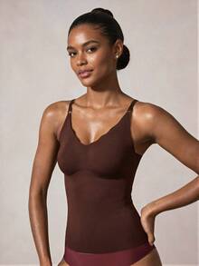 Veilyse Women's Solid Color Camisole Tank Top - Coffee Brown - View 6