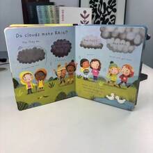 "¿Qué es una nube?" Material de aprendizaje 3D de preguntas y respuestas | Material de cartón, páginas interiores plegables, iluminación cognitiva, desarrollo del lenguaje, ilustraciones divertidas, estructura resistente - Multicolor - Ver 1
