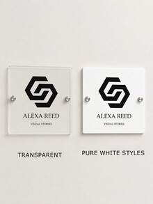 客製化壓克力公司招牌，可自訂 Logo 文字，透明白色牆面掛牌，現代商務風格，適用於辦公室門牌、接待區、店鋪牆面、公司展示與工作室裝飾，開業與搬遷企業禮物，送給老闆、同事、企業主與創業者的個性化禮物，客製化 Logo 招牌 - 彩色 - 查看 6