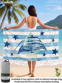 1pc Beach Towel, Beach Essential, Vacation & Bathroom Decor, Super Absorbent, Suitable For Bathroom, Swimming, Fitness, Yoga, Soft Microfiber, Lightweight & Portable, Windproof, Sun Protection, Sand-Resistant, Summer Travel - Multicolor - View 6
