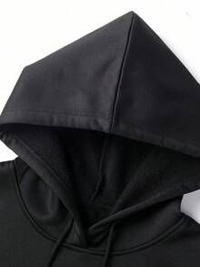 1 Men's Hoodie: Cotton-Polyester Blend, Exquisite Print, Suitable For Outdoor Use In Autumn And Winter. - 黑色 - 查看 5