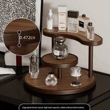 Entryway Desktop Storage Rack Organizer Multi-Layer Lipstick Perfume Cosmetics Storage Vanity Skincare Products Shelf, Perfume Display Stand,Back To School - Coffee Brown - View 4