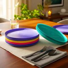 Taco Plate 25 Pieces 6 Assorted Multicolor Colors Plastic - Multicolor - View 1