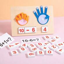 Wooden Felt Finger Addition And Subtraction Calculation Board Toy, 1-10 Number Operation Blocks With Comparison Symbols Set, Math Learning Tool For Children 3+ Years Old, Number Sense Enlightenment, Matching Arithmetic Problem Cards, Finger Counting Teaching Aid, Hand-Eye Coordination And Logical Thinking Training, Montessori Early Education Desktop Game, Preschool Math Teaching Aid For Boys And Girls Gift - Multicolor - View 7