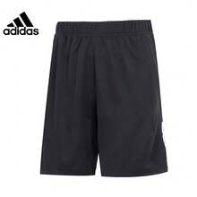 Adidas 網球短褲男子訓練休閒運動褲簡約百搭薄款三條紋跑步速乾透氣五分褲 - 黑色 - View 10