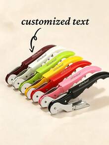 1件/10件客製化不鏽鋼海馬系列開瓶器，多巴胺系列，可雷雕個性化文字，時尚酒吧配件，多功能開瓶器，適用於居家、婚禮、派對等場合，實用節日紀念品，送給親友的完美禮物 - 彩色 - 查看 1