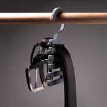 1pc Creative 5-Slot Belt Storage Hook Organizer Rack Multifunctional Wardrobe Belt Hanger Tie Scarf Accessory Universal Hook Fashion Closet Space-Saving Organizer Display Stand Wall Mount Bedroom Dorm - Multicolor - View 8
