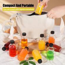 10pcs 2oz (60ml) Small Clear Glass Bottles With Lids, Refillable Mini Beverage Bottles For Juice, Ginger Juice, Syrup, Essential Oils, Water, Suitable For Outdoor Sports And Back To School Season - White - View 7