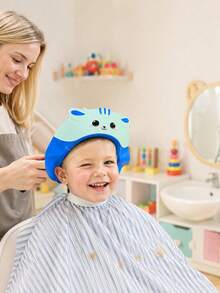 1 buah Topi Mandi Tahan Air Bergambar Kartun yang Dapat Diatur Ukurannya - Topi Mandi & Cuci Rambut Bayi, Topi Mandi Portabel, Desain Pelindung Mata Anti Air, Gaya Kartun Lucu - Pelindung Telinga Berkualitas Tinggi, Tersedia Berbagai Warna (Biru, Kuning) - Topi Mandi Penting untuk Kamar Mandi, Aksesori Sanitasi Praktis, Desain Menarik, Nyaman Dipakai - MultiWarna - View 6
