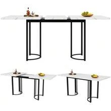 Dining Set (5-Piece), Extendable Dining Table Set For 4 People, 140*80 Dining Table With 4 Dining Chairs - 黑色 - 查看 3