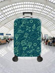 1PC Airplane Travel Flat Printed Luggage Protector (Luggage Cover Only, No Luggage Included) Essential Accessories For Travel And Checked Luggage. - Multicolor - View 6