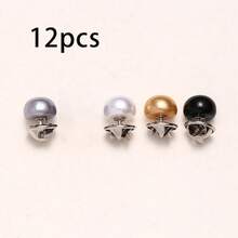 1/4/12/20pcs Seamless Pearl Vintage Decorative Covered Button Brooch, Shirt Brooch Button Clothing Decoration Fashion - Pearl 4 Colors - View 14