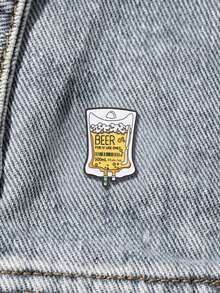 IV Drip Beer Infusion Bag Enamel Pin Funny Medical Nurse Beer Lover Lapel Brooch Backpack Decor Gift - Yellow - View 3