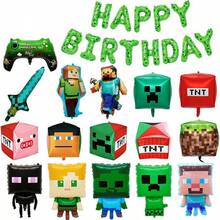 Minecraft Foil Balloons Decorations Party Minecraft Steve Pixel Balloon Set - Multicolor - View 10