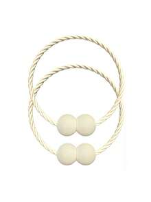 2pcs Magnetic Curtain Tiebacks, Polyester Rope Curtain Buckles, Modern Style Curtain Fasteners, Suitable For Home And Office Decor - Multicolor - View 13