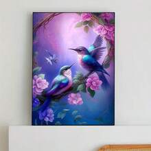 1PC | 5D DIY Diamond Painting | Hummingbird On Branch Pattern Diamond Painting Set, Full Drill Mosaic Craft Kit. High Definition Art Diamond Painting. Gift Diamond Painting, Focus And Relax Through DIY, Suitable For Living Room, Bedroom, Office Wall Decoration Hanging Painting, Surprise Home Decor Gift For Family And Friends, Unframed [30*40cm/11.8*15.7in] [40*50cm/15.7*19.7in] - No Frame - View 4