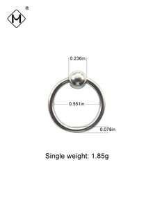 MEISILL 1pc Heavy Duty Thick Stainless Steel Nose Spring Hoop Cartilage Circular Ring, Unisex Everyday Wear - Silver - View 24