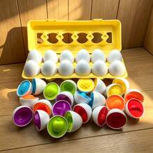 12pcs Number Matching Egg Toys With Storage Egg Box, Colorful Number Cognition Early Education Educational Game For Children - 1 Item - View 12