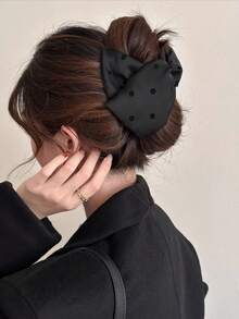 Korean-Style Polka Dot Shell Claw Clip For Women, High-End Feel, Back Of Head Updo Hair Claw, Elegant High Ponytail Hair Clip Hair Accessory - Multicolor - View 4