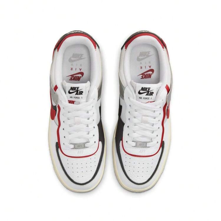 Nike Air Force 1 輕盈舒適百搭簡約防滑厚底板鞋女款 白紅黑 - 白紅黑 - 查看 4