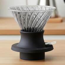 Pour Over Coffee Dripper High Borosilicate Glass Coffee Filter Glass Drip Coffee Brewer Coffee Filter Paper V-Shaped Drip Coffee Machine Accessory - View 2